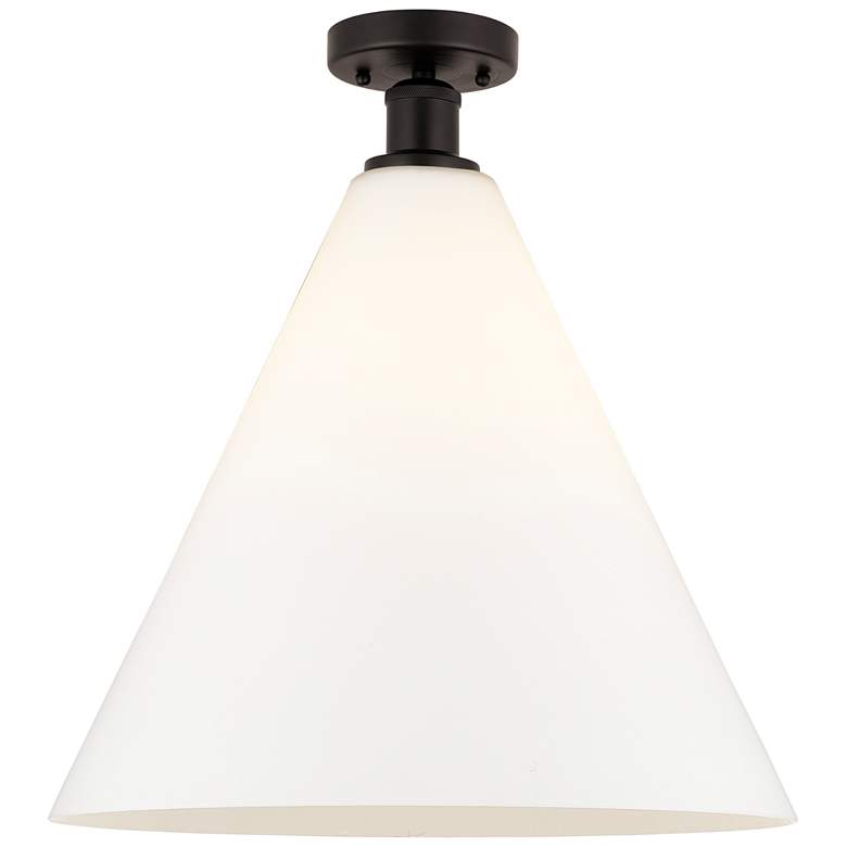 Image 1 Edison Berkshire 16" Semi-Flush Mount - Oil Rubbed Bronze - Matte Whi