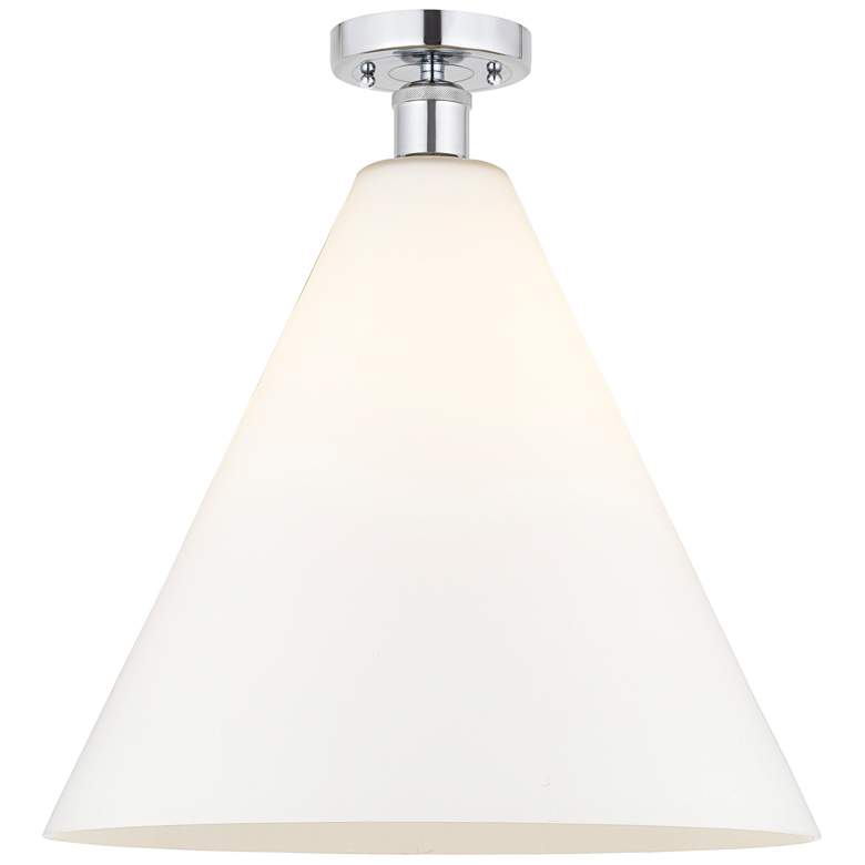 Image 1 Edison Berkshire 16" Semi-Flush Mount - Polished Chrome - Matte White