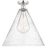 Edison Berkshire  16" Semi-Flush Mount - Polished Chrome - Seedy Shade