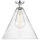 Edison Berkshire  16" Semi-Flush Mount - Polished Chrome - Seedy Shade