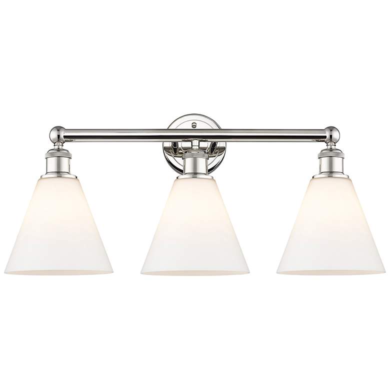 Image 1 Edison Berkshire 26" Wide Polished Nickel 3-Light Bath Light