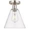 Edison Berkshire 8" Semi-Flush Mount - Brushed Satin Nickel - Clear S