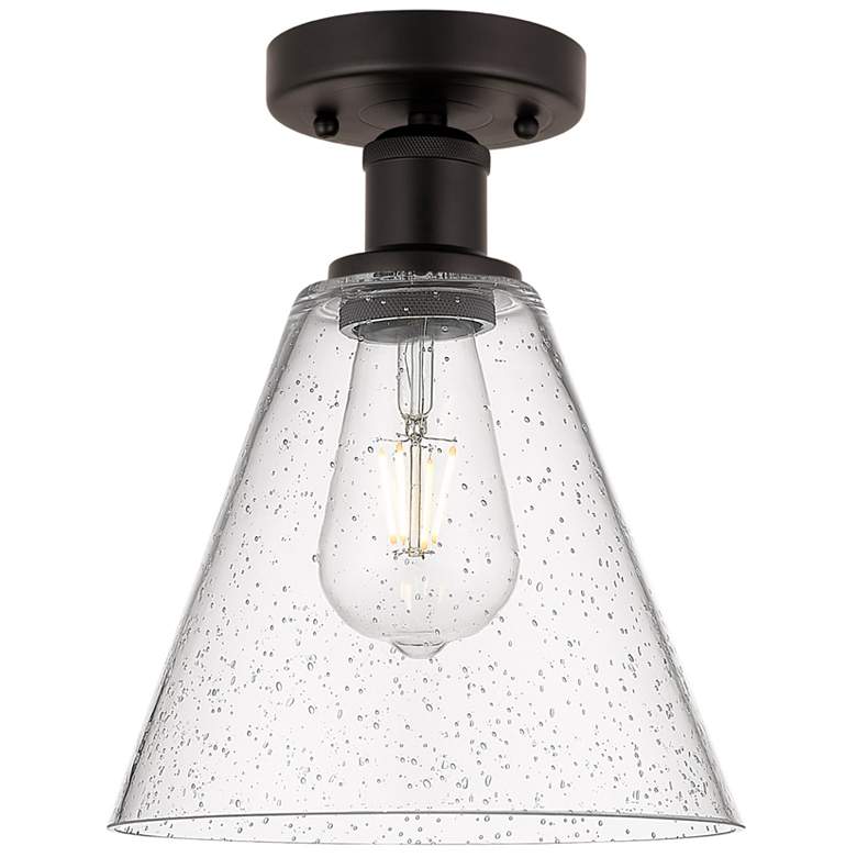 Image 1 Edison Berkshire 8" Semi-Flush Mount - Oil Rubbed Bronze - Seedy Shad