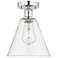 Edison Berkshire 8" Semi-Flush Mount - Polished Chrome - Clear Shade
