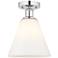 Edison Berkshire 8" Semi-Flush Mount - Polished Chrome - Matte White