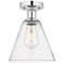 Edison Berkshire 8" Semi-Flush Mount - Polished Chrome - Seedy Shade