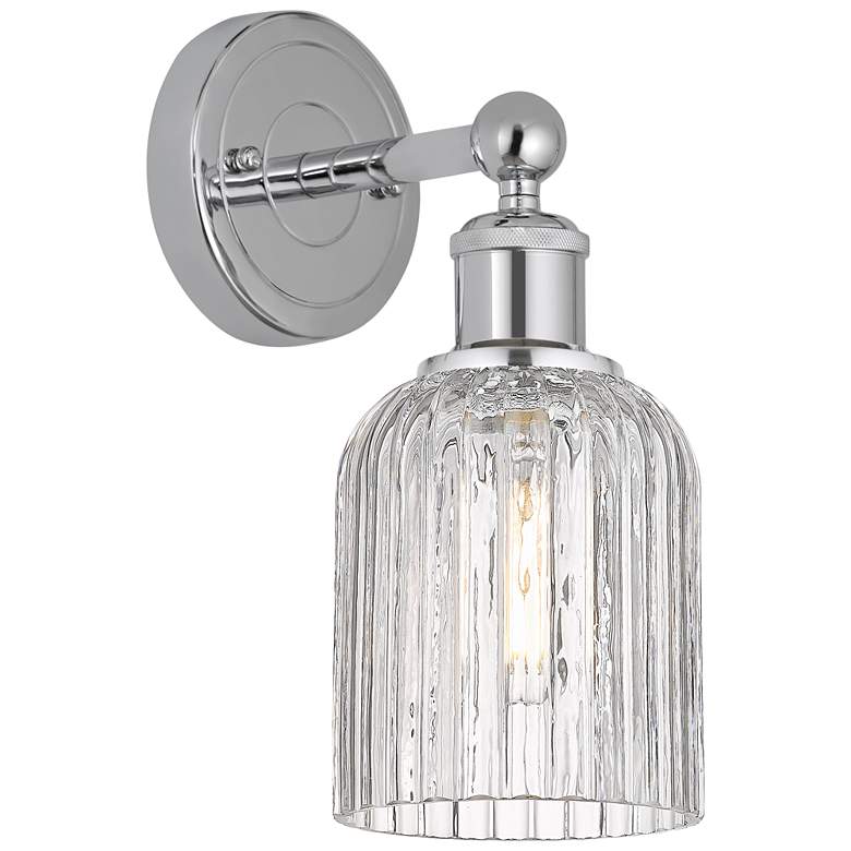 Image 1 Edison Bridal Veil 11.25" High Polished Chrome Sconce With Clear Shade