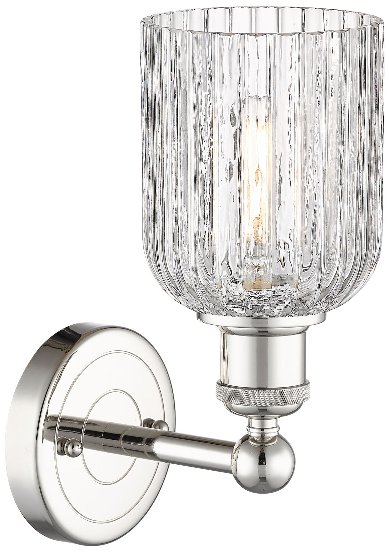 Image 2 Edison Bridal Veil 11.25" High Polished Nickel Sconce With Clear Shade more views
