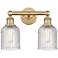 Edison Bridal Veil 14" Wide 2 Light Brushed Brass Bath Light w/ Clear