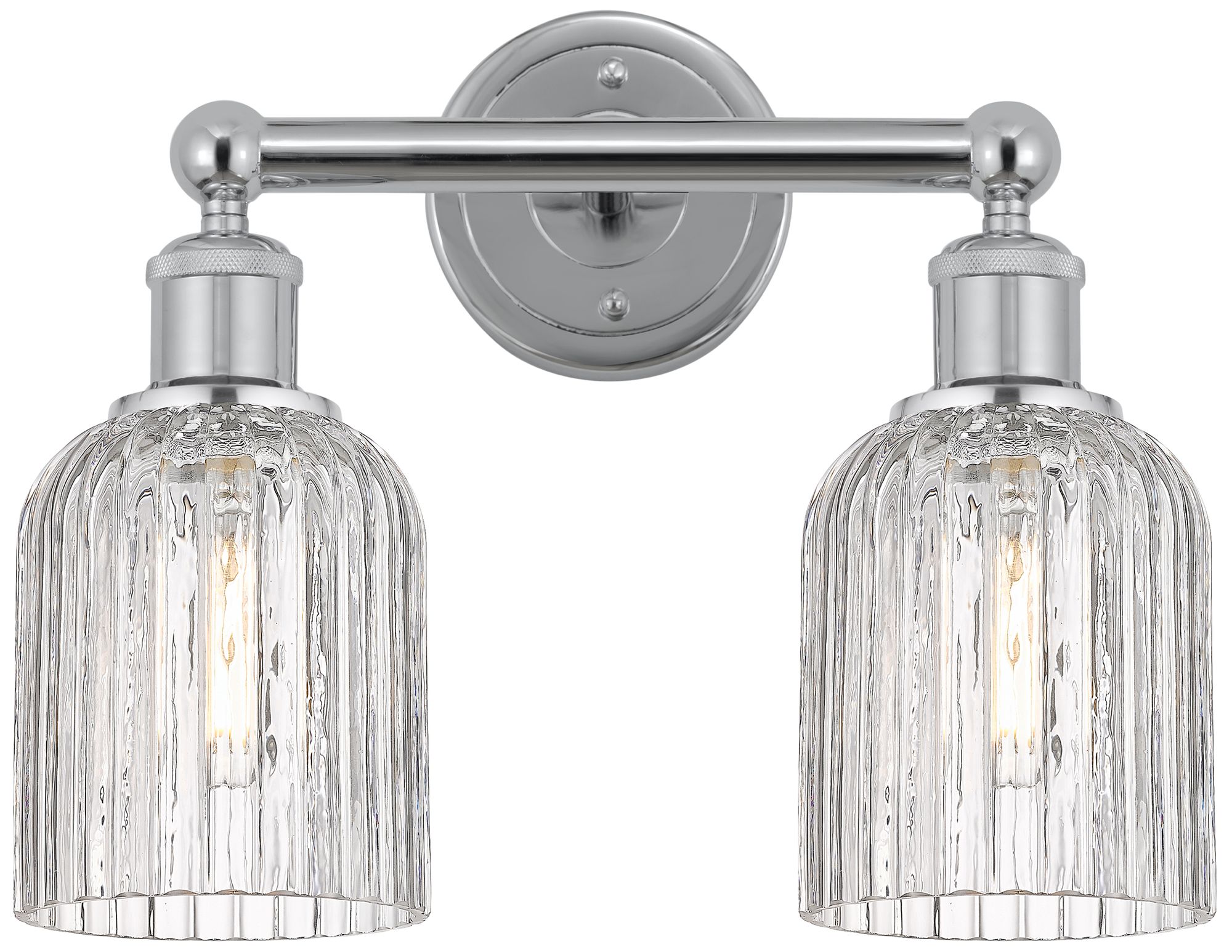 Edison Bridal Veil 14"W 2 Light Polished Chrome Bath Light w/ Clear Sh