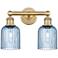 Edison Bridal Veil 2 Light 14" Bath Vanity Brass Princess Blue Shade