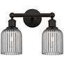 Edison Bridal Veil 2 Light 14" Bath Vanity Bronze Light Smoke Shade