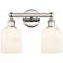 Edison Bridal Veil 2 Light 14" Bath Vanity Nickel Gloss White Shade