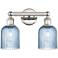 Edison Bridal Veil 2 Light 14" Bath Vanity Nickel Princess Blue Shade