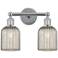 Edison Bridal Veil 2 Light 14" Bath Vanity Polished Chrome Mercury Shade