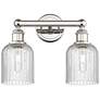 Edison Bridal Veil 2 Light 14" Bath Vanity Polished Nickel Seedy Shade