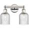 Edison Bridal Veil 2 Light 14" Bath Vanity Polished Nickel Seedy Shade