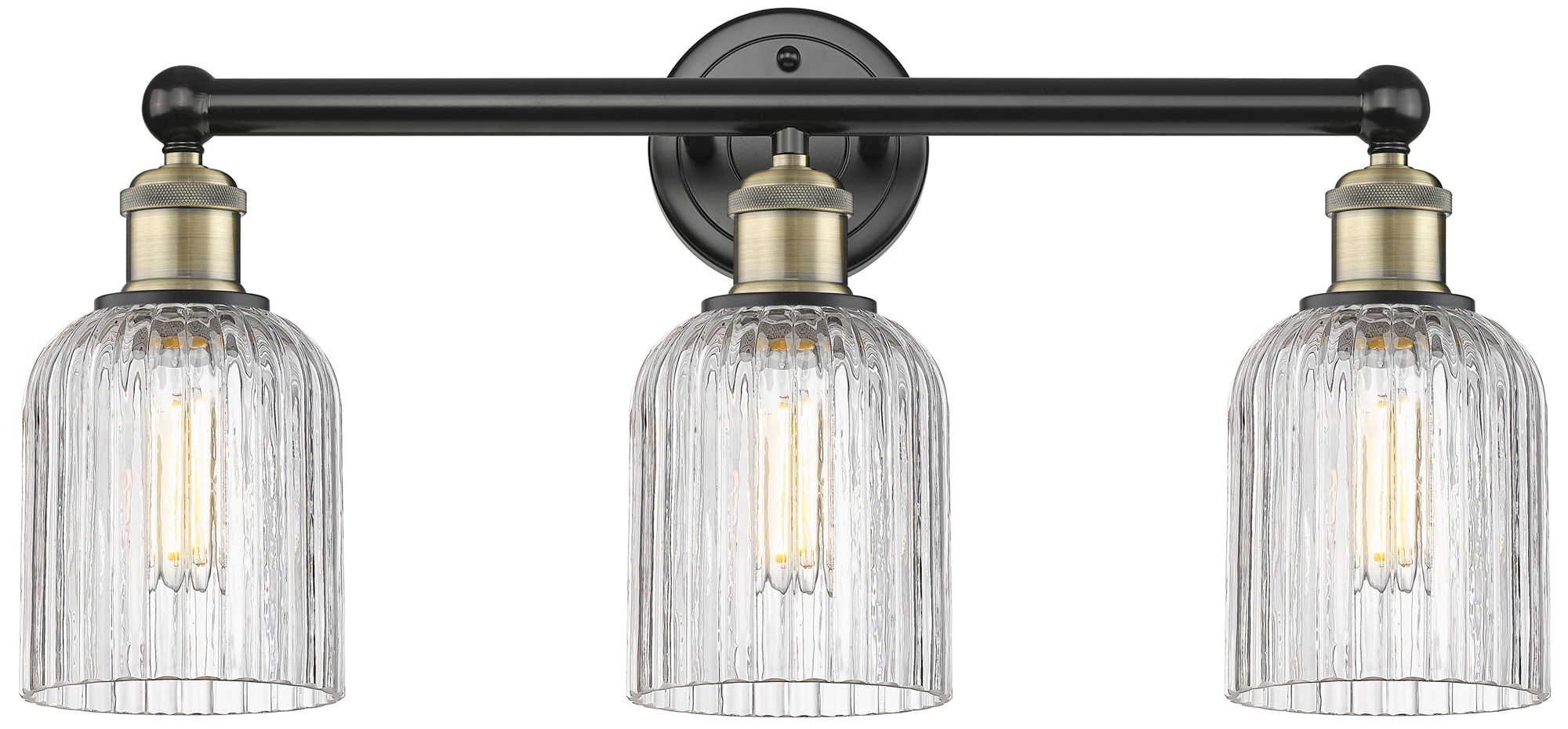 Edison Bridal Veil 23"W 3 Light Black Brass Bath Light w/ Clear Shade