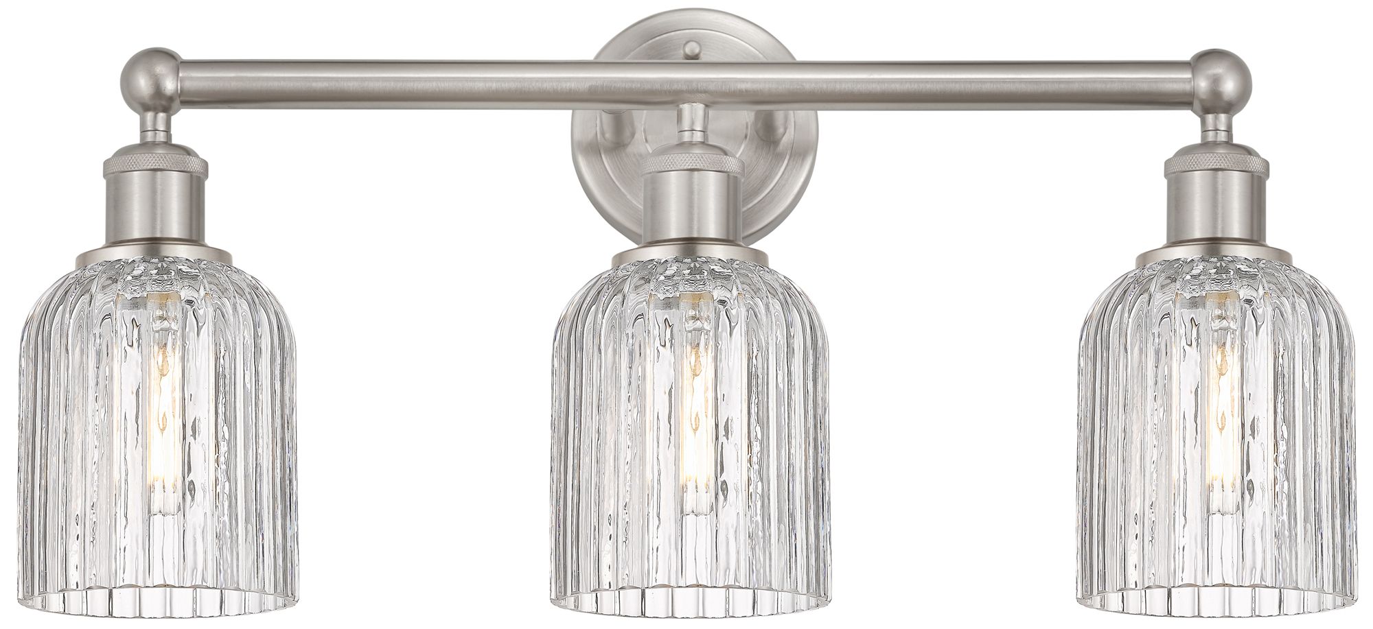 Edison Bridal Veil 23"W 3 Light Satin Nickel Bath Light w/ Clear Shade