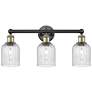 Edison Bridal Veil 3 Light 23" Bath Vanity Black Antique Brass Seedy Shade