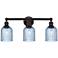 Edison Bridal Veil 3 Light 23" Bath Vanity Bronze Princess Blue Shade