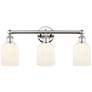 Edison Bridal Veil 3 Light 23" Bath Vanity Nickel Gloss White Shade