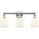 Edison Bridal Veil 3 Light 23" Bath Vanity Nickel Gloss White Shade