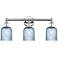 Edison Bridal Veil 3 Light 23" Bath Vanity Nickel Princess Blue Shade
