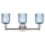 Edison Bridal Veil 3 Light 23" Bath Vanity Nickel Princess Blue Shade