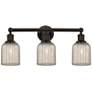 1_Edison Bridal Veil 3 Light 23" Bath Vanity Oil Rubbed Bronze Mercury Shade