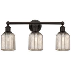 Edison Bridal Veil 3 Light 23" Bath Vanity Oil Rubbed Bronze Mercury Shade