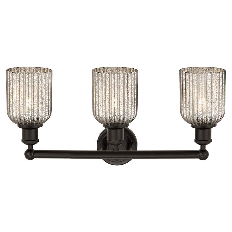Image 2 Edison Bridal Veil 3 Light 23" Bath Vanity Oil Rubbed Bronze Mercury Shade more views