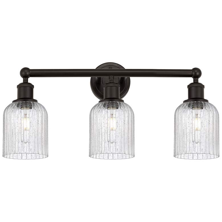 Image 1 Edison Bridal Veil 3 Light 23" Bath Vanity Oil Rubbed Bronze Seedy Shade