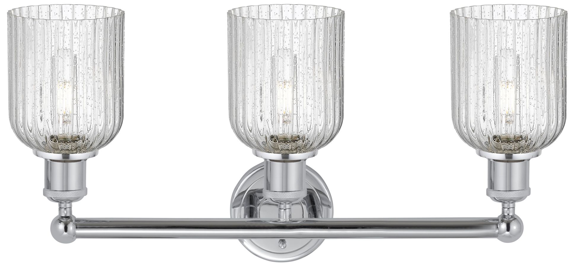 Image 2 Edison Bridal Veil 3 Light 23" Bath Vanity Polished Chrome Seedy Shade more views