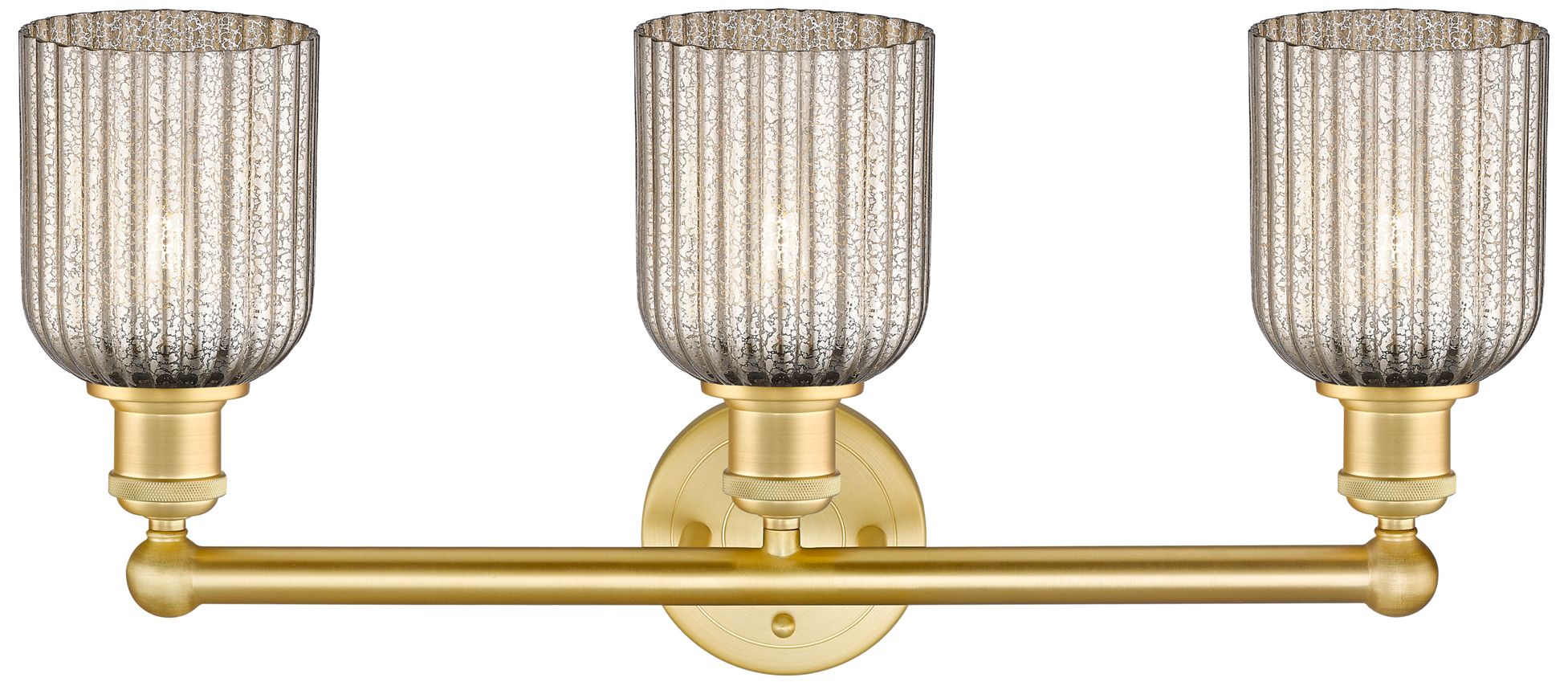 Image 2 Edison Bridal Veil 3 Light 23" Bath Vanity Satin Gold Mercury Shade more views