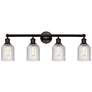 Edison Bridal Veil 32"W 4-Light Oiled Bronze Bath Light w/ Clear Shade