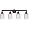 Edison Bridal Veil 32"W 4-Light Oiled Bronze Bath Light w/ Clear Shade