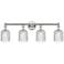 Edison Bridal Veil 32"W 4-Light Polished Nickel Bath Light w/ Clear Sh