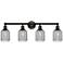 Edison Bridal Veil 4 Light 32" Bath Vanity Bronze Light Smoke Shade