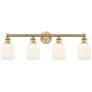 Edison Bridal Veil 4 Light 32" Bath Vanity Brushed Brass Gloss White Shade