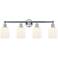 Edison Bridal Veil 4 Light 32" Bath Vanity Chrome Gloss White Shade