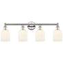 Edison Bridal Veil 4 Light 32" Bath Vanity Nickel Gloss White Shade