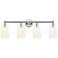 Edison Bridal Veil 4 Light 32" Bath Vanity Nickel Gloss White Shade