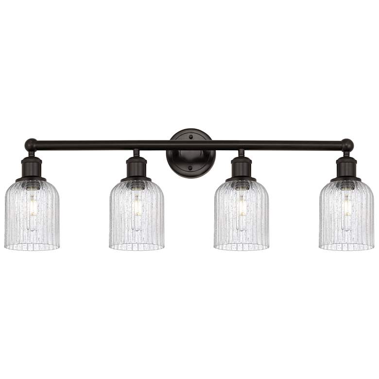 Image 1 Edison Bridal Veil 4 Light 32" Bath Vanity Oil Rubbed Bronze Seedy Shade