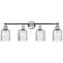 Edison Bridal Veil 4 Light 32" Bath Vanity Polished Chrome Seedy Shade