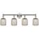 Edison Bridal Veil 4 Light 32" Bath Vanity Polished Nickel Mercury Shade