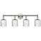 Edison Bridal Veil 4 Light 32" Bath Vanity Polished Nickel Seedy Shade