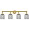 Edison Bridal Veil 4 Light 32" Bath Vanity Satin Gold Light Smoke Shade
