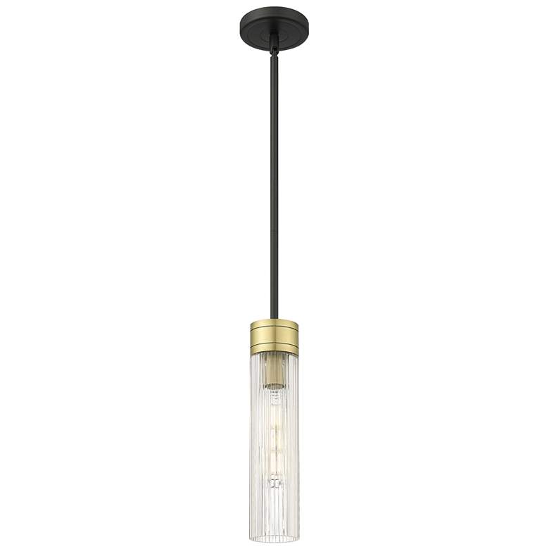 Image 1 Edison Bridal Veil 5" Cord Hung Mini Pendant Antique Brass Gloss White