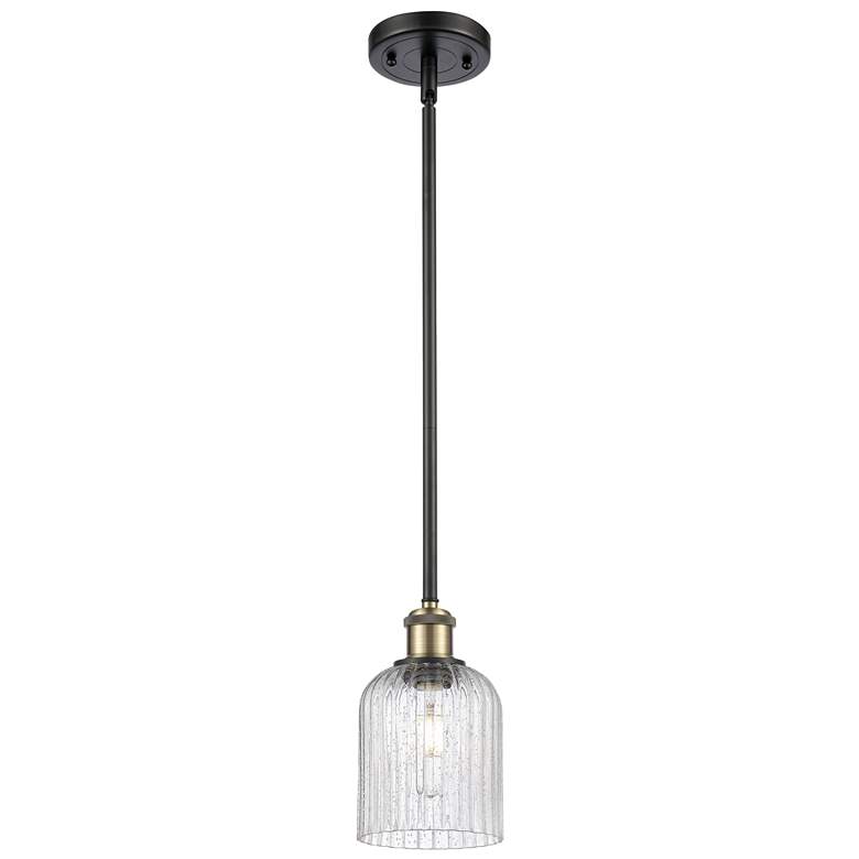Image 1 Edison Bridal Veil 5" Cord Hung Mini Pendant Antique Brass Light Smoke